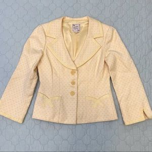Nanette Lepore Pale Yellow Textured Blazer